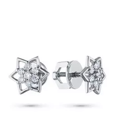 Пусеты из белого золота с бриллиантами п09с101706