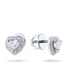 Пусеты из белого золота с бриллиантами п09с101824