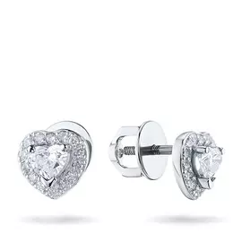 Пусеты из белого золота с бриллиантами э0901пс10182400