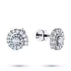 Пусеты из белого золота с бриллиантами тд09с021905