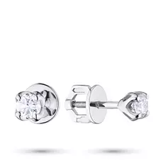 Пусеты из белого золота с бриллиантом э0901пс01163100