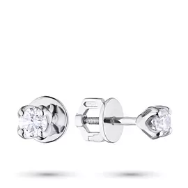 Пусеты из белого золота с бриллиантом э0901пс01163100