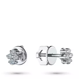 Пусеты из белого золота с бриллиантом э0901пс01169600