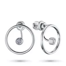 Пусеты из белого золота с бриллиантом э0901пс01206050