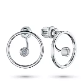 Пусеты из белого золота с бриллиантом э0901пс01206050