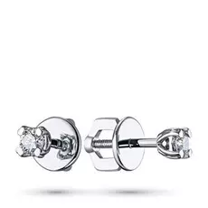 Пусеты из белого золота с бриллиантом э0901пс02160100