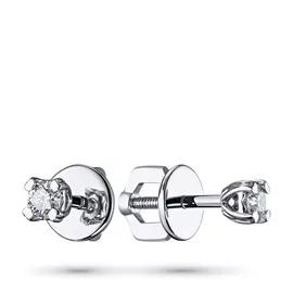 Пусеты из белого золота с бриллиантом э0901пс02160100