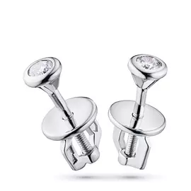 Пусеты из белого золота с бриллиантом э0901пс02164200