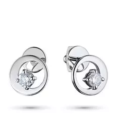 Пусеты из белого золота с бриллиантом э0901пс02200212