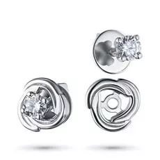 Пусеты из белого золота с бриллиантом э0901пс02200213