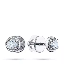 Пусеты из белого золота с бриллиантом э0901пс02200214