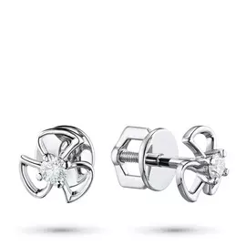 Пусеты из белого золота с бриллиантом э0901пс02211001