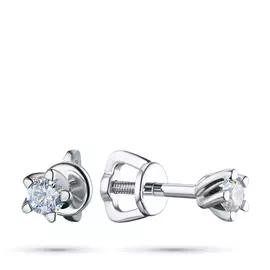 Пусеты из белого золота с бриллиантом э0901пс03111500