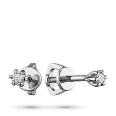 Пусеты из белого золота с бриллиантом э0901пс03201030