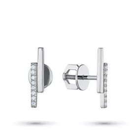 Пусеты из белого золота с бриллиантом э0901пс03210509