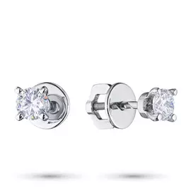 Пусеты из белого золота с бриллиантом э0901пс04080200