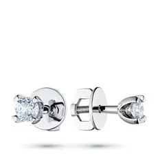 Пусеты из белого золота с бриллиантом э0901пс04152900