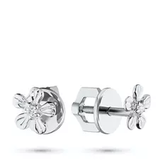 Пусеты из белого золота с бриллиантом э0901пс04156000