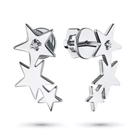 Пусеты из белого золота с бриллиантом э0901пс04200844