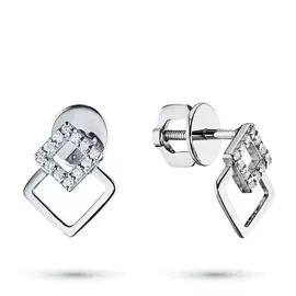 Пусеты из белого золота с бриллиантами э0901пс04201414