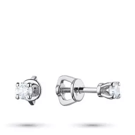 Пусеты из белого золота с бриллиантом э0901пс04202989