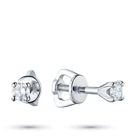 Пусеты из белого золота с бриллиантами э0901пс04202990