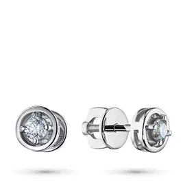 Пусеты из белого золота с бриллиантом э0901пс04203000