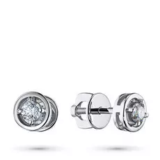 Пусеты из белого золота с бриллиантом э0901пс04203000