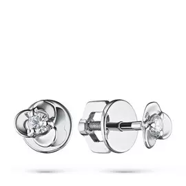 Пусеты из белого золота с бриллиантом э0901пс04203093