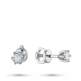 Пусеты из белого золота с бриллиантом э0901пс04210206