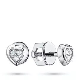 Пусеты из белого золота с бриллиантом э0901пс05115100