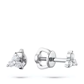 Пусеты из белого золота с бриллиантом э0901пс05168400