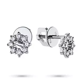 Пусеты из белого золота с бриллиантами э0901пс05182800