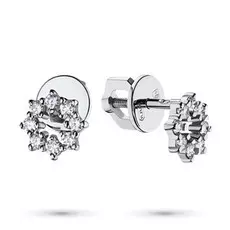 Пусеты из белого золота с бриллиантом э0901пс05182800