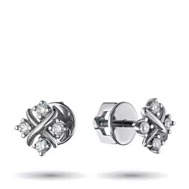 Пусеты из белого золота с бриллиантом э0901пс06160700