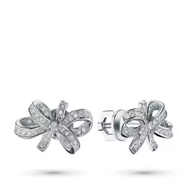 Пусеты из белого золота с бриллиантом э0901пс06191200