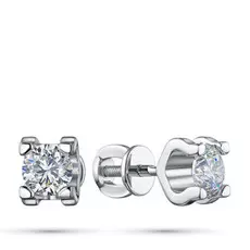 Пусеты из белого золота с бриллиантом э0901пс06200855