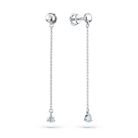 Пусеты из белого золота с бриллиантом э0901пс06200860