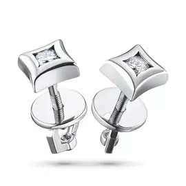 Пусеты из белого золота с бриллиантом э0901пс07152700