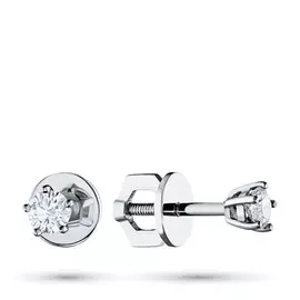 Пусеты из белого золота с бриллиантом э0901пс07152900