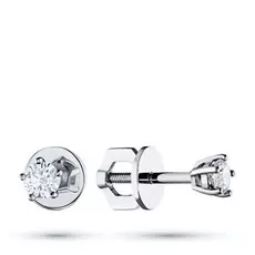 Пусеты из белого золота с бриллиантом э0901пс07152900