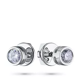 Пусеты из белого золота с бриллиантами э0901пс07167300