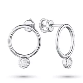 Пусеты из белого золота с бриллиантом э0901пс07210871