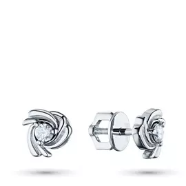 Пусеты из белого золота с бриллиантами э0901пс07211035