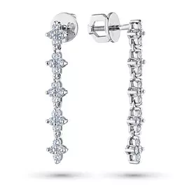 Пусеты из белого золота с бриллиантом э0901пс08186100