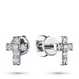 Пусеты из белого золота с бриллиантом э0901пс08194070