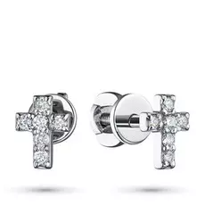 Пусеты из белого золота с бриллиантом э0901пс08194070