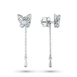 Пусеты из белого золота с бриллиантом э0901пс08210502