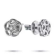 Пусеты из белого золота с бриллиантом э0901пс09176100