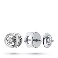 Пусеты из белого золота с бриллиантом э0901пс10090300